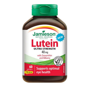 Jamieson Vitamins, Ultra Strength Lutein With Zeaxanthin & Bilberry, 40 Mg, 60 Softgels