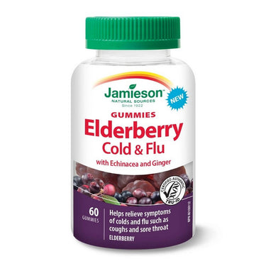 Elderberry Cold & Flu Gummies With Echinacea & Ginger Elderberry 60 Gummies by Jamieson Vitamins