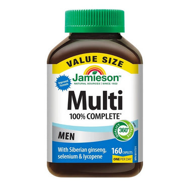 Jamieson Vitamins, 100% Complete Multi Men Value Size, 160 Count