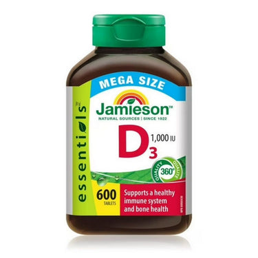 Jamieson Vitamins, Vitamin D3 1,000 IU Mega Size, 600 Tablets