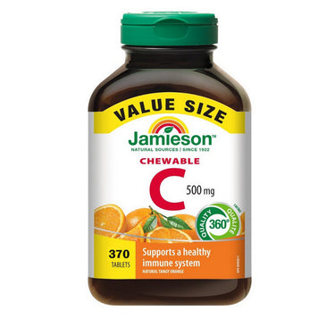 Chewable Vitamin C Tangy Orange Mega Size 370 Chews by Jamieson Vitamins