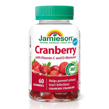 Jamieson Vitamins, Cranberry With Vitamin C And D-Mannose Gummies Cranberry, Strawberry, 60 Gummies