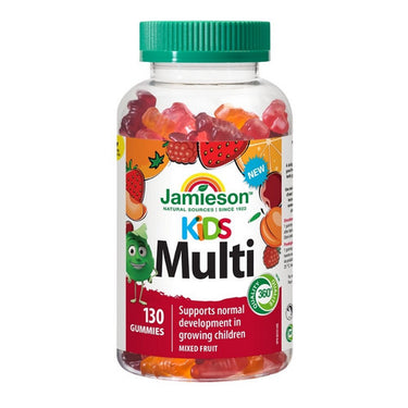 Jamieson Vitamins, Multivitamin Gummie For Kids Orange, Cherry, Raspberry, 130 Gummies