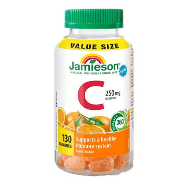 Jamieson Vitamins, Vitamin C Gummies Tangy Orange Value Size, 130 Gummies