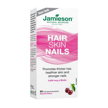 Biotin Hair Skin Nails Natural Cherry 60 Count by Precision