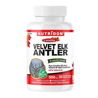Nutridom, Velvet Elk Antler Freeze Dried, 500 Mg, 30 Vegetarain Capsules