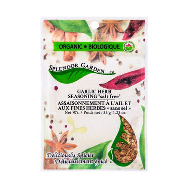 Splendor Garden, Organiuc Garlic Herb Season Salt Free, 35 Grams (6 Count)