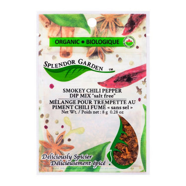 Splendor Garden, Organic Smokey Chili Pepper Dip Mix Salt Free, 8 Grams (6 Count)