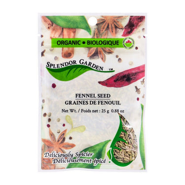 Splendor Garden, Organic Fennel Seed, 25 Grams (6 Count)