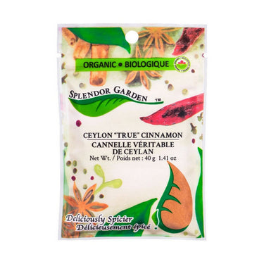 Splendor Garden, Organic True Cinnamon Ground Ceylon, 40 Grams (6 Count)
