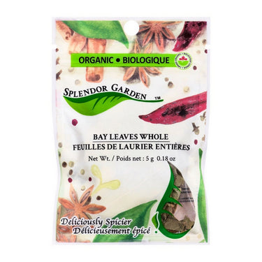Splendor Garden, Organic Bay Leaves Whole, 5 Grams (6 Count)