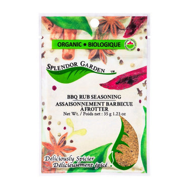 Splendor Garden, Organic BBQ Rub Seasoning, 35 Grams (6 Count)