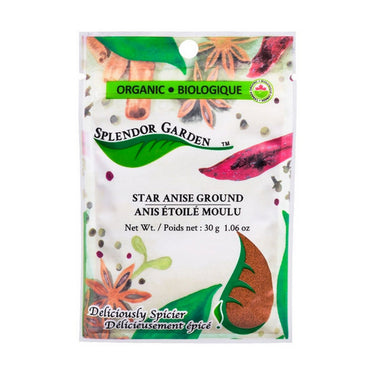 Splendor Garden, Organic Star Anise Ground, 30 Grams (6 Count)