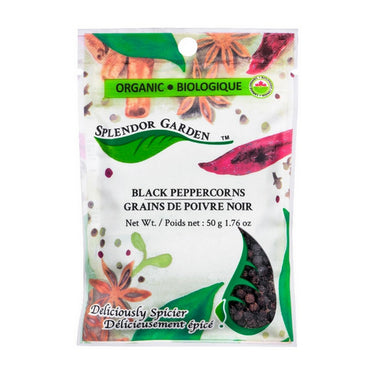 Splendor Garden, Organic Peppercorn Black, 50 Grams (6 Count)
