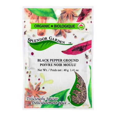 Splendor Garden, Organic Black Pepper Ground, 40 Grams (6 Count)