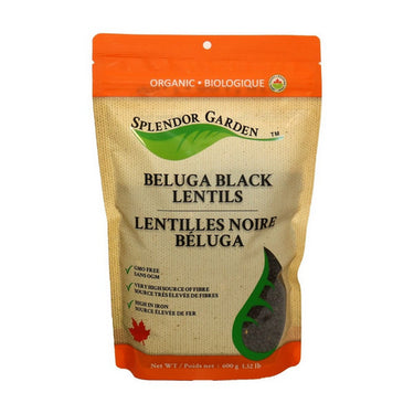 Splendor Garden, Organic Beluga Black Lentils, 600 Grams (12 Count)