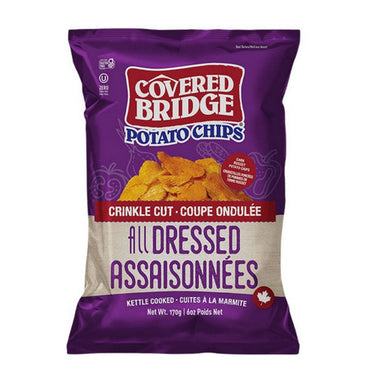 Covered Bridge, All Dressed Crinkle Cut Potato Chips, 170 Grams (12 Count)