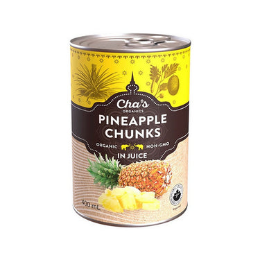 Chas Organics, Pineapple Chunks In Juice, 400 Ml (12 Count)