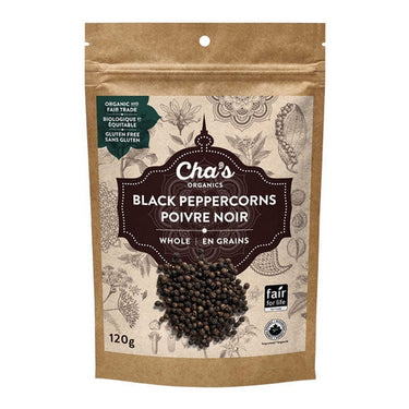 Chas Organics, Black Peppercorns Whole, 120 Grams (6 Count)
