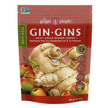 Ginger People, Gin Gins Spicy Apple Chewy Ginger, 84 Grams (12 Count)