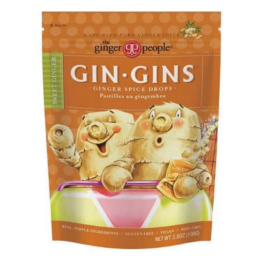 Ginger People, Gin Gins Ginger Spice Drops, 100 Grams (12 Count)