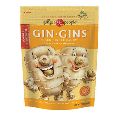 Ginger People, Gin Gins Double Strength Hard Ginger Candy, 84 Grams (12 Count)