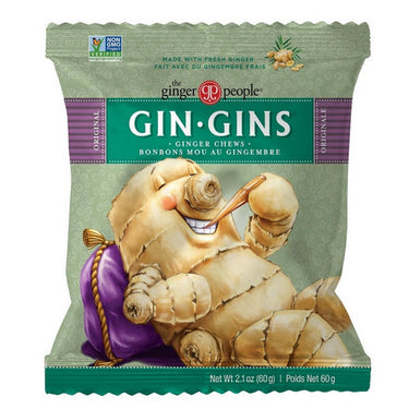 Ginger People, Gin Gins Original Chewy Ginger Candy, 60 Grams (12 Count)
