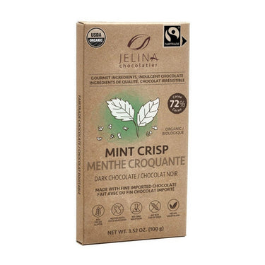 Galerie, Fairtrade Dark Chocolate Mint Crisp Bar, 100 Grams (8 Count)