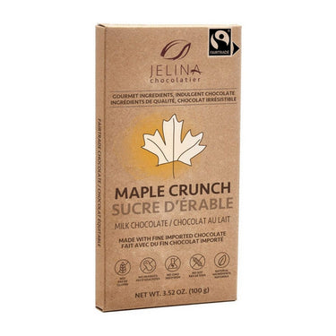 Galerie, Fairtrade Mlk Chocolate Maple Crunch Bar, 100 Grams (8 Count)