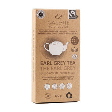 Galerie, Fairtrade Dark Chocolate Earl Grey Bar, 100 Grams (8 Count)