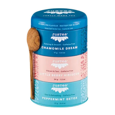 JusTea, Loose Leaf Herbal Tea Trio Tins, 68 Grams (6 Count)