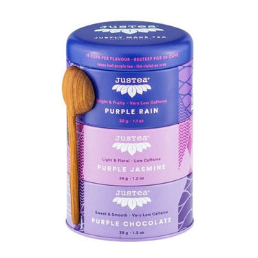 JusTea, Loose Leaf Purple Tea Trio Tins, 102 Grams (6 Count)