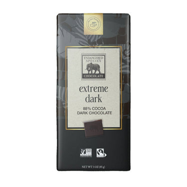 Endangered Species, Dark Chocolate Bar With 88% Cocoa, 85 Grams (12 Count)