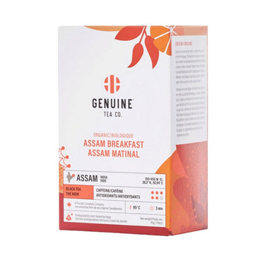 Organic Assam Breakfast Black Tea 15 Bags (Pack of 8) by Genuine Tea Co.