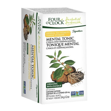 Four O'Clock Tea, Mental Tonic Herbal Tea Vitality, 20 Bags (Pack of 6)