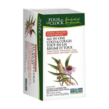 Four O'Clock Tea, All In One Cold And Cough Day Herbal Tea, 20 Bags (Pack of 6)