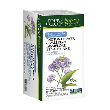 Four O'Clock Tea, Passionflower And Valerian Herbal Tea, 20 Bags (Pack of 6)