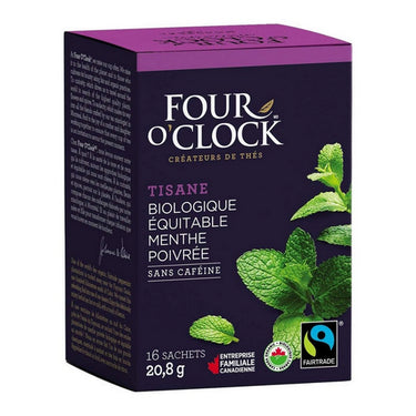 Four O'Clock Tea, Peppermint Tea, 16 Bags (Pack of 6)