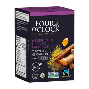 Four O'Clock Tea, Turmeric Cinnamon Tea, 16 Bags (Pack of 6)