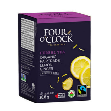 Four O'Clock Tea, Lemon Ginger Tea, 16 Bags (Pack of 6)