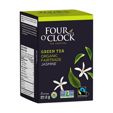 Four O'Clock Tea, Jasmine Green Tea, 16 Bags (Pack of 6)