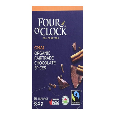 Four O'Clock Tea, Chai Chocolate Spice Tea, 16 Bags (Pack of 6)