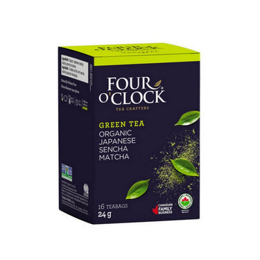 Four O'Clock Tea, Sencha Matcha Tea, 16 Bags (Pack of 6)