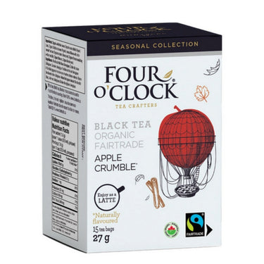 Four O'Clock Tea, Black Tea Apple Crumble, 15 Bags (Pack of 6)