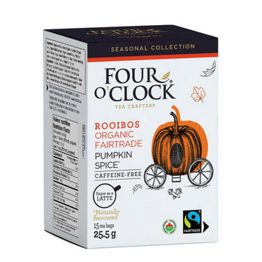 Four O'Clock Tea, Rooibos Pumpkin Spice, 15 Bags (Pack of 6)