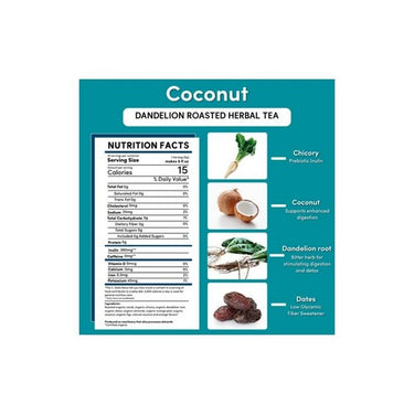 Teeccino, Dandelion Coconut Chicory Tea, 10 Bags (Pack Of 6)