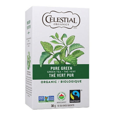 Celestial Seasonings, Organics Pure Green Tea, 18 Bags (6 Count )