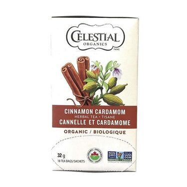 Celestial Seasonings, Organics Herbal Tea Cinnamon Cardamom, 18 Bags (6 Count )