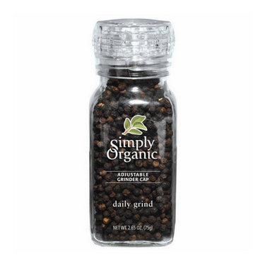 Simply Organic, Black Peppercorn Grinder, 75 Grams (6 Count)
