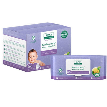 Aleva Naturals, Bamboo Baby Wipes Mega Pack, 960 Count